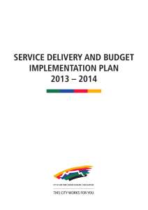 SERVICE DELIVERY AND BUDGET IMPLEMENTATION PLAN 2013 – 2014