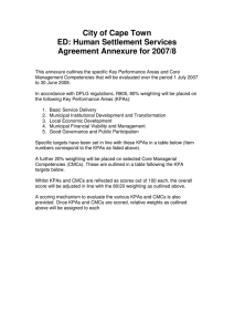 City of Cape Town ED: Human Settlement Services Agreement Annexure for 2007/8