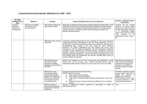 Corporate Scorecard Indicator Definitions for 2007 - 2012