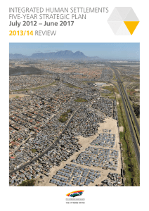 INTEGRATED HUMAN SETTLEMENTS  REVIEW July 2012 – June 2017