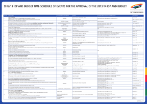 2012/13 IDP AND BUDGET TIME-SCHEDULE OF EVENTS FOR THE APPROVAL...