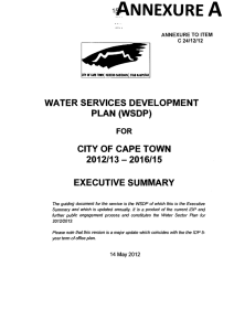 ·.ANNEXUREA 2012/13 WATER SERVICES DEVELOPMENT PLAN  (WSDP)