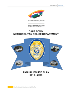 CAPE TOWN METROPOLITAN POLICE DEPARTMENT ANNUAL POLICE PLAN