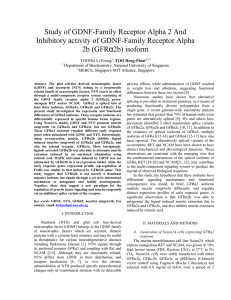 Study of GDNF-Family Receptor Alpha 2 And 2b (GFRα2b) isoform