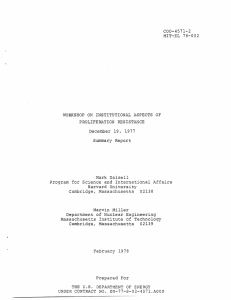 CO0-4571-2 MIT-EL  78-002 PROLIFERATION  RESISTANCE