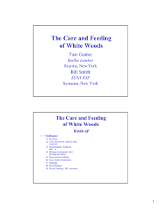 The Care and Feeding of White Woods Tom Graber Bill Smith