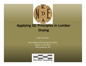 Applying QC Principles in Lumber Drying Peter Garrahan New England Kiln Drying Association