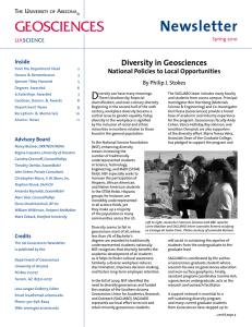 Newsletter GEOSCIENCES Diversity in Geosciences