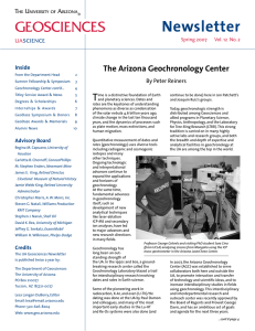 Newsletter GEOSCIENCES T The Arizona Geochronology Center