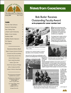 News from Geosciences D Bob Butler Receives