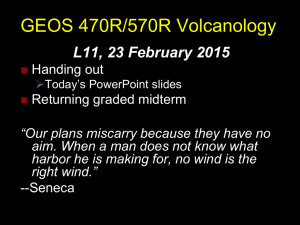GEOS 470R/570R Volcanology L11, 23 February 2015