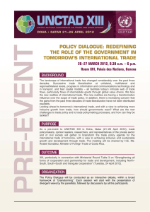 POLICY DIALOGUE: REDEFINING THE ROLE OF THE GOVERNMENT IN TOMORROW’S INTERNATIONAL TRADE
