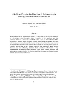 Is No News (Perceived As) Bad News? An Experimental