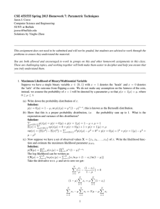 CSE 455/555 Spring 2013 Homework 7: Parametric Techniques