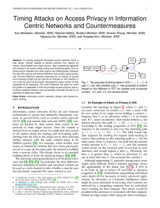 Timing Attacks on Access Privacy in Information Centric Networks and Countermeasures