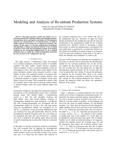 Modeling and Analysis of Re-entrant Production Systems Massachusetts Institute of Technology