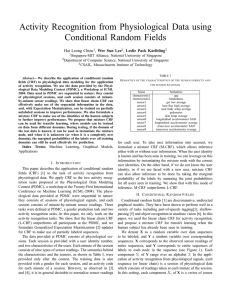 Activity Recognition from Physiological Data using Conditional Random Fields Hai Leong Chieu