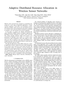 Adaptive Distributed Resource Allocation in Wireless Sensor Networks Hock Beng LIM