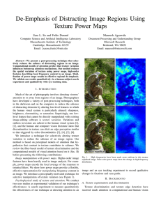 De-Emphasis of Distracting Image Regions Using Texture Power Maps Maneesh Agrawala