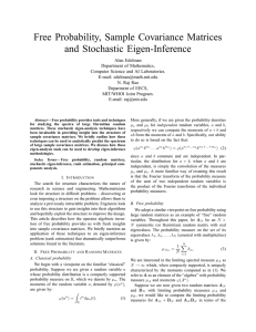 Free Probability, Sample Covariance Matrices and Stochastic Eigen-Inference