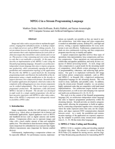 MPEG-2 in a Stream Programming Language