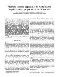 Machine learning approaches to modeling the physiochemical properties of small peptides