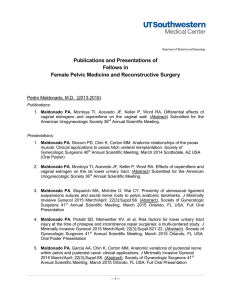 Publications and Presentations of Fellows in Female Pelvic Medicine and Reconstructive Surgery