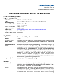 Reproductive Endocrinology &amp; Infertility Fellowship Program ECFMG PROGRAM Description Program Demographics