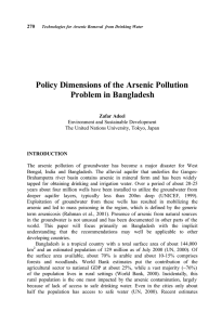Policy Dimensions of the Arsenic Pollution Problem in Bangladesh