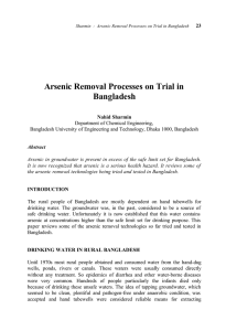 Arsenic Removal Processes on Trial in Bangladesh