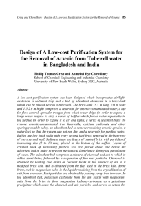 Design of A Low-cost Purification System for in Bangladesh and India