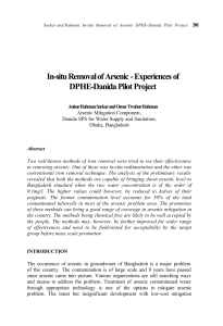 In-situ Removal of Arsenic - Experiences of DPHE-Danida Pilot Project