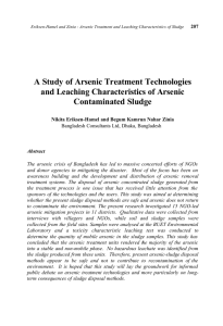 A Study of Arsenic Treatment Technologies and Leaching Characteristics of Arsenic