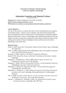 Embodied Cognition and Material Culture