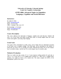 ANTH 4800: Advanced Topics in Linguistics: University of Colorado, Colorado Springs