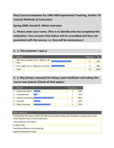 Final Course Evaluation for UNIV‐460 Experiential Teaching, Section 10  Tutorial Methods of Instruction 