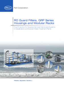 RO Guard Filters, GRP Series Housings and Modular Racks