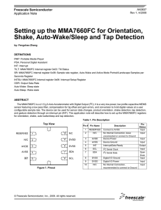 Setting up the MMA7660FC for Orientation, Shake, Auto-Wake/Sleep and Tap Detection