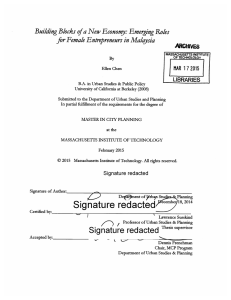 Building Blocks  of a New  Economy:  Emerging... for Female E ntrepreneurs in Malaysia ARCHIVES