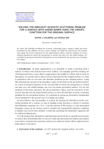 SOLVING THE DIRICHLET ACOUSTIC SCATTERING PROBLEM FUNCTION FOR THE ORIGINAL SURFACE