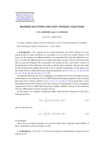 BOUNDED SOLUTIONS FOR FUZZY INTEGRAL EQUATIONS