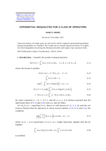 EXPONENTIAL INEQUALITIES FOR A CLASS OF OPERATORS HANS P. HEINIG