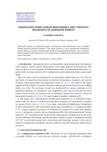 GENERALIZED HAMILTONIAN BIODYNAMICS AND TOPOLOGY INVARIANTS OF HUMANOID ROBOTS VLADIMIR IVANCEVIC