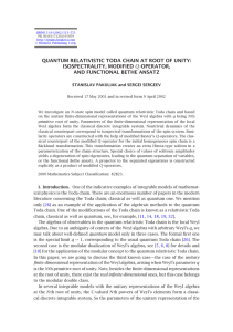 QUANTUM RELATIVISTIC TODA CHAIN AT ROOT OF UNITY: ISOSPECTRALITY, MODIFIED