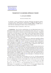 TRANSITIVITY IN UNIFORM APPROACH THEORY Y. J. LEE and B. WINDELS