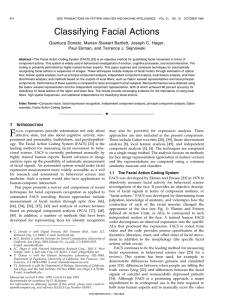 Classifying Facial Actions Gianluca Donato, Marian Stewart Bartlett, Joseph C. Hager,