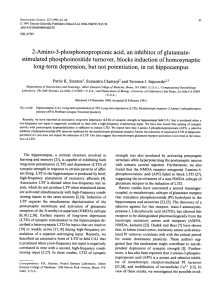 2-Amino-3-phosphonopropionic  acid, an inhibitor of glutamate-