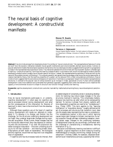 The neural basis of cognitive development: A constructivist manifesto 20,