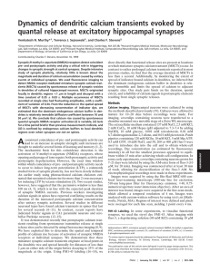 Dynamics of dendritic calcium transients evoked by Venkatesh N. Murthy*