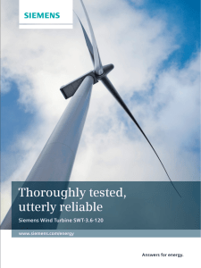 Thoroughly tested, utterly reliable Siemens Wind Turbine SWT-3.6-120 Answers for energy.